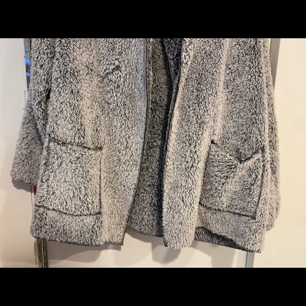 Fluffy Gray and Black Cardigan - Picture 3 of 3